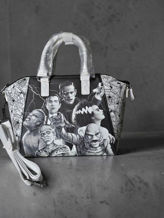 Loungefly Handbags - Loungefly Universal Monsters Group Spiderweb Satchel Crossbody Bag Nwt